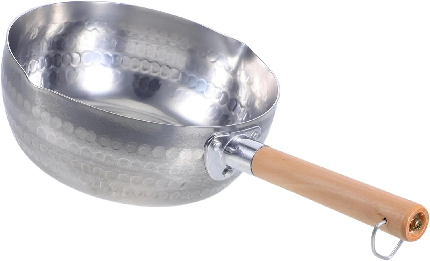 Japanese Style Camping Frying Pan Thickened Aluminum Flat Bottom Wooden Handle V-shaped Spouts Stove Pot Outdoor Cooking Pan