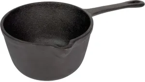 Jim Beam JB0204 Pre-Seasoned Heavy Duty Construction Cast Iron Basting Pot for Grilling and Oven, Large, Black