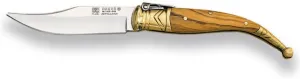 Joker Classic Pocket Knife Jerez Sevillana NO02 with Brass Ferrule, Olive Wood Handle and 2.95 inches MOVA Blade, Fishing, Hunting, Camping and Hiking Tools.