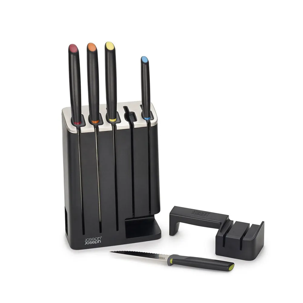 Joseph Joseph Elevate Knives Slimblock 5-Piece Knife Set With Sharpener