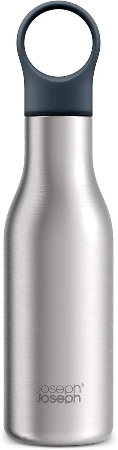 Joseph Joseph Loop™ Vacuum Insulated Water Bottle 500 ml (17 fl. oz) - Brushed/Anthracite
