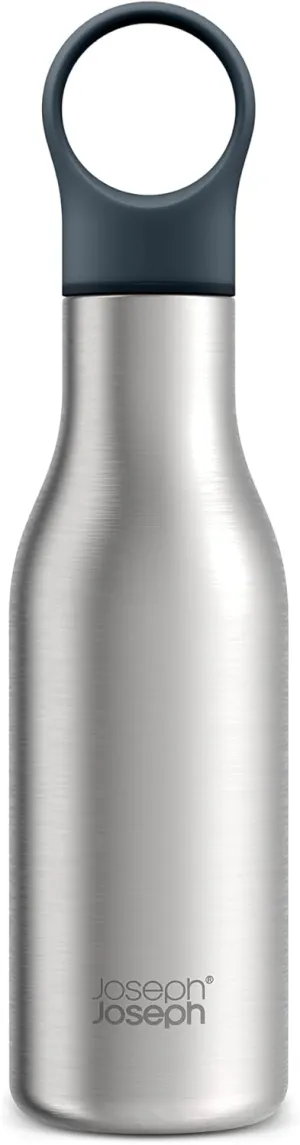Joseph Joseph Loop™ Vacuum Insulated Water Bottle 500 ml (17 fl. oz) - Brushed/Anthracite
