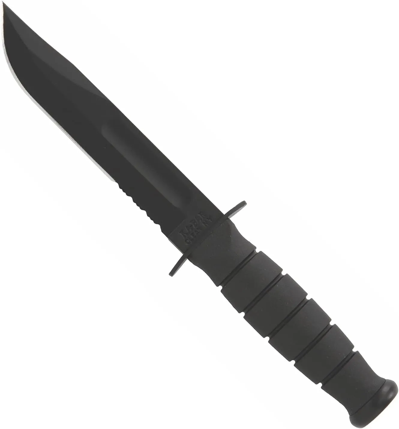 Ka-Bar 1259 KA bar, Short Fighting/Utility Knife, 1 1/4" Serrated Edge with Kydex Sheath, black