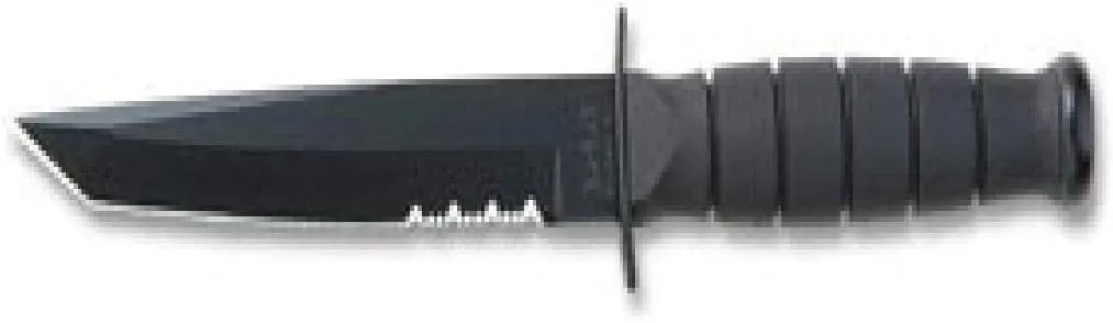 KA-BAR Knives, Inc Ka-Bar Short Black Serrated Tanto Knife Short Black Tanto w/Hard Plastic Sheath 2-5055-2