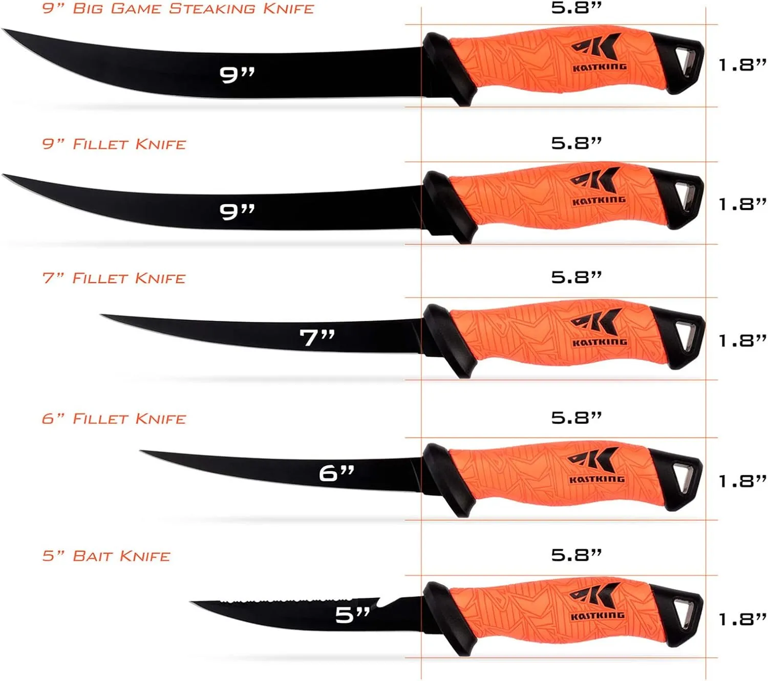 KastKing Speed Demon Pro Fillet Knife - Razor Sharp G4116 German Stainless-Steel Blade, Professional Level Knives for Filleting and Boning, Non-Slip Handles, Includes Protective Sheath