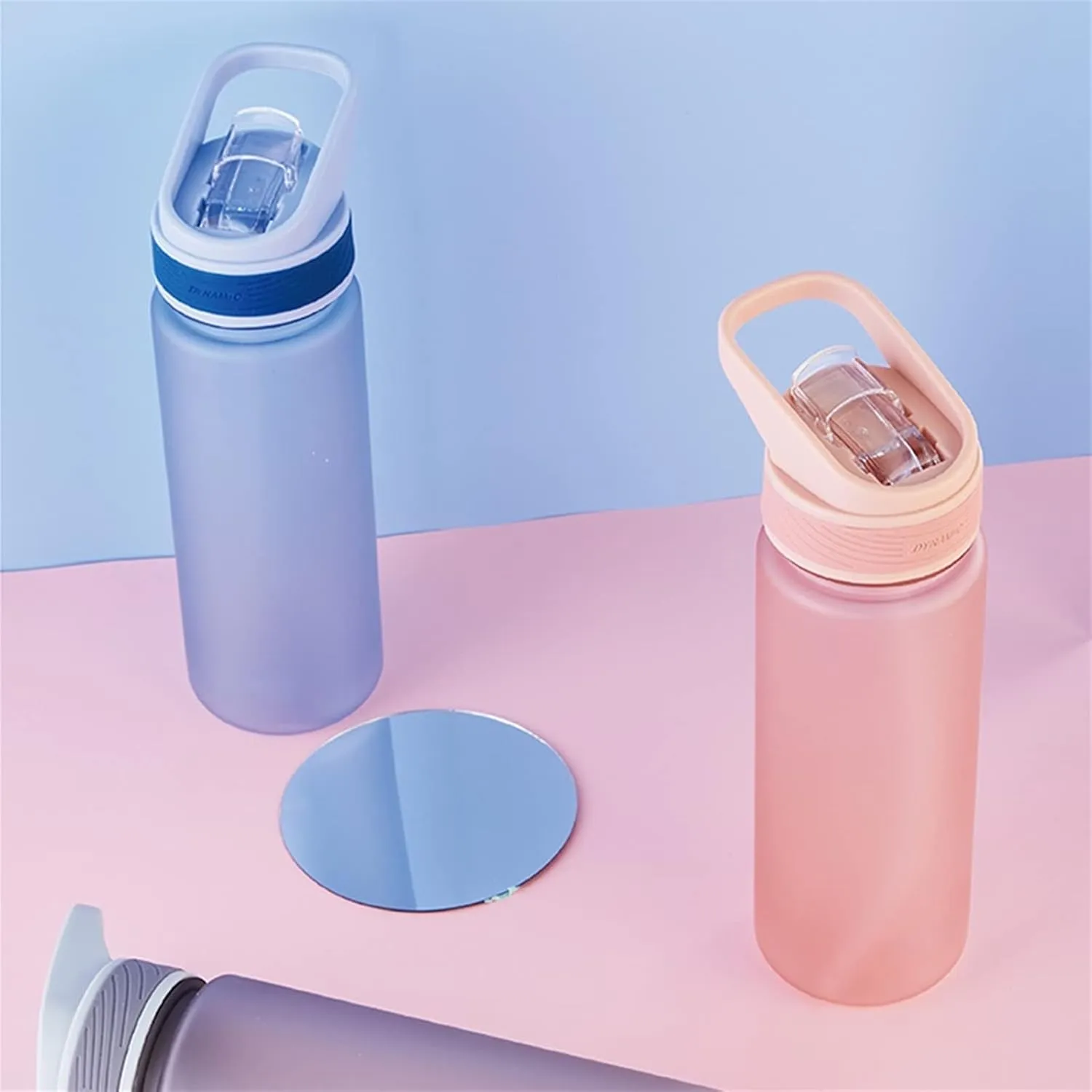 kettles Matte texture Plastic Water Bottle with Straw,Portable Sports Bottles BPA Free,Leakproof Cup Durable,for Fitness,Students Gift canteen(C,Medium)