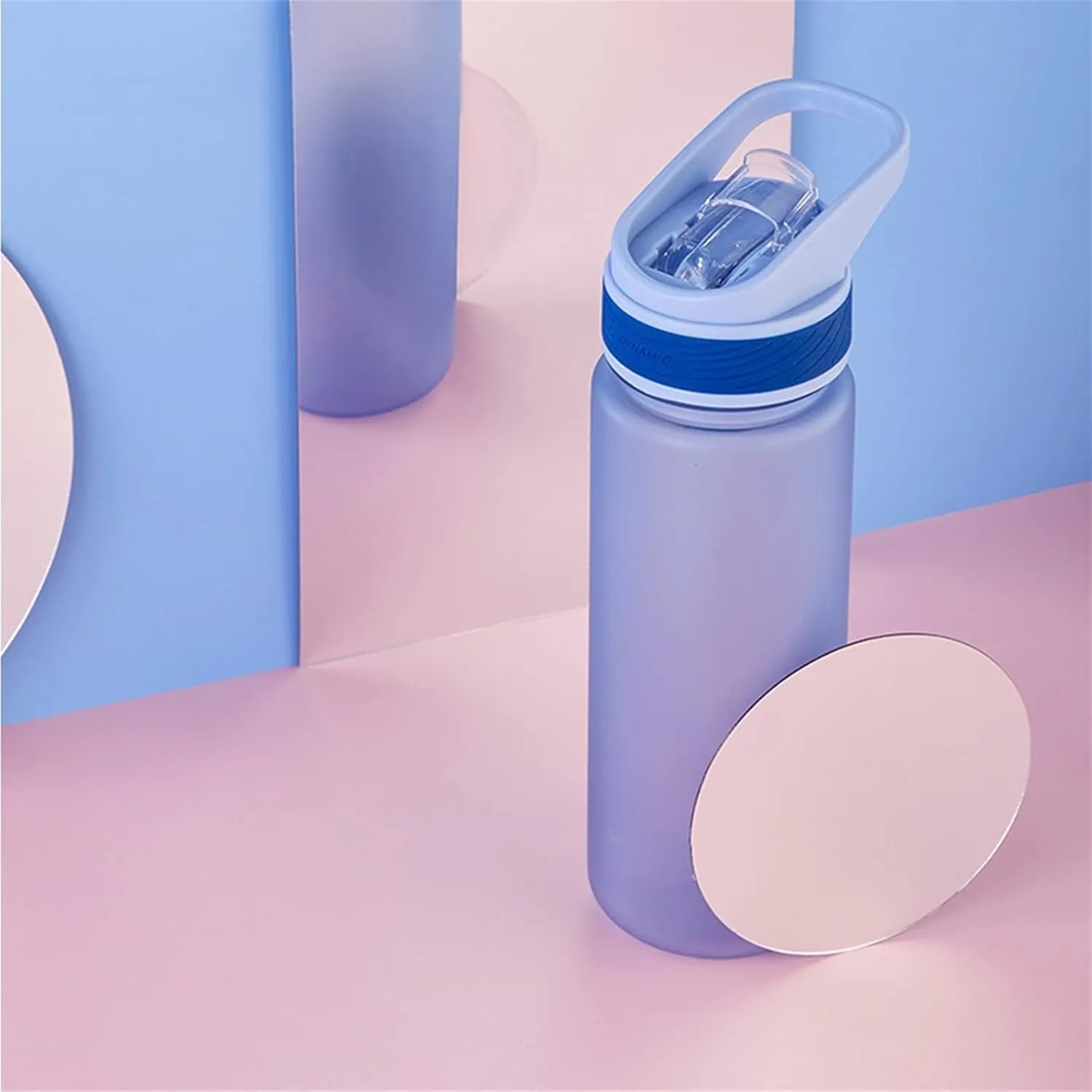 kettles Matte texture Plastic Water Bottle with Straw,Portable Sports Bottles BPA Free,Leakproof Cup Durable,for Fitness,Students Gift canteen(C,Medium)