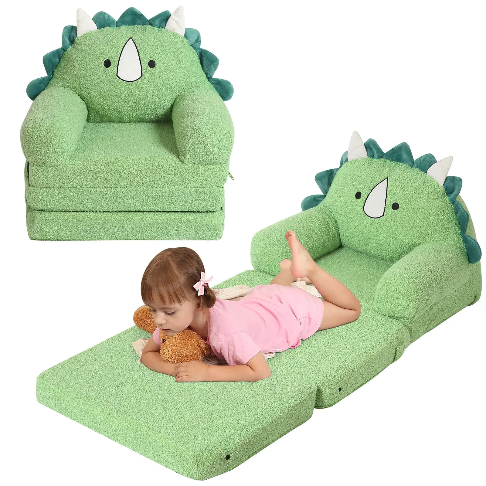 Kid's Foldable Triceratops Couch