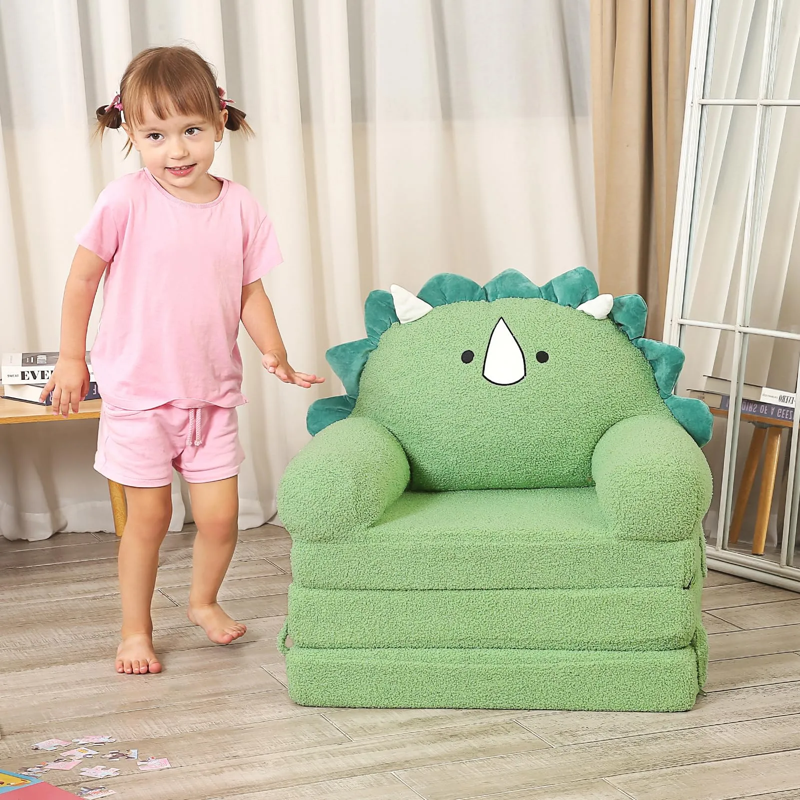 Kid's Foldable Triceratops Couch