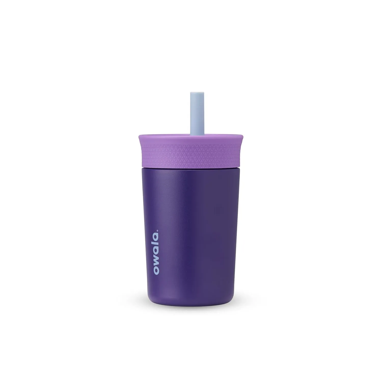 Kids Insulation Stainless Steel Tumbler with Spill Resistant Flexible Straw, Easy to Clean, Kids Water Bottle, Great for Travel, Dishwasher Safe, 12 Oz, Purple (Peacock Palace)