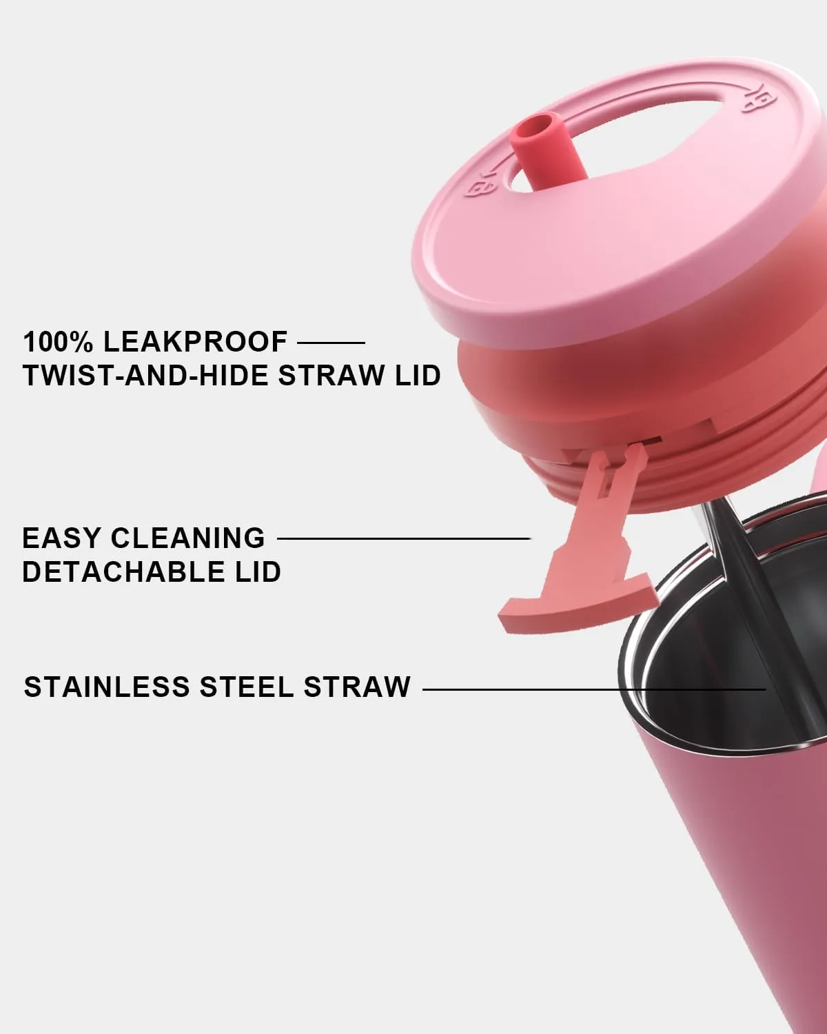 KISSKIND 40 oz Tumbler with Handle and Straw | 100% Leakproof Insulated Tumbler with Lid and Straw | Stainless Steel Water Bottle | Cup Holder Friendly Base | Lavender