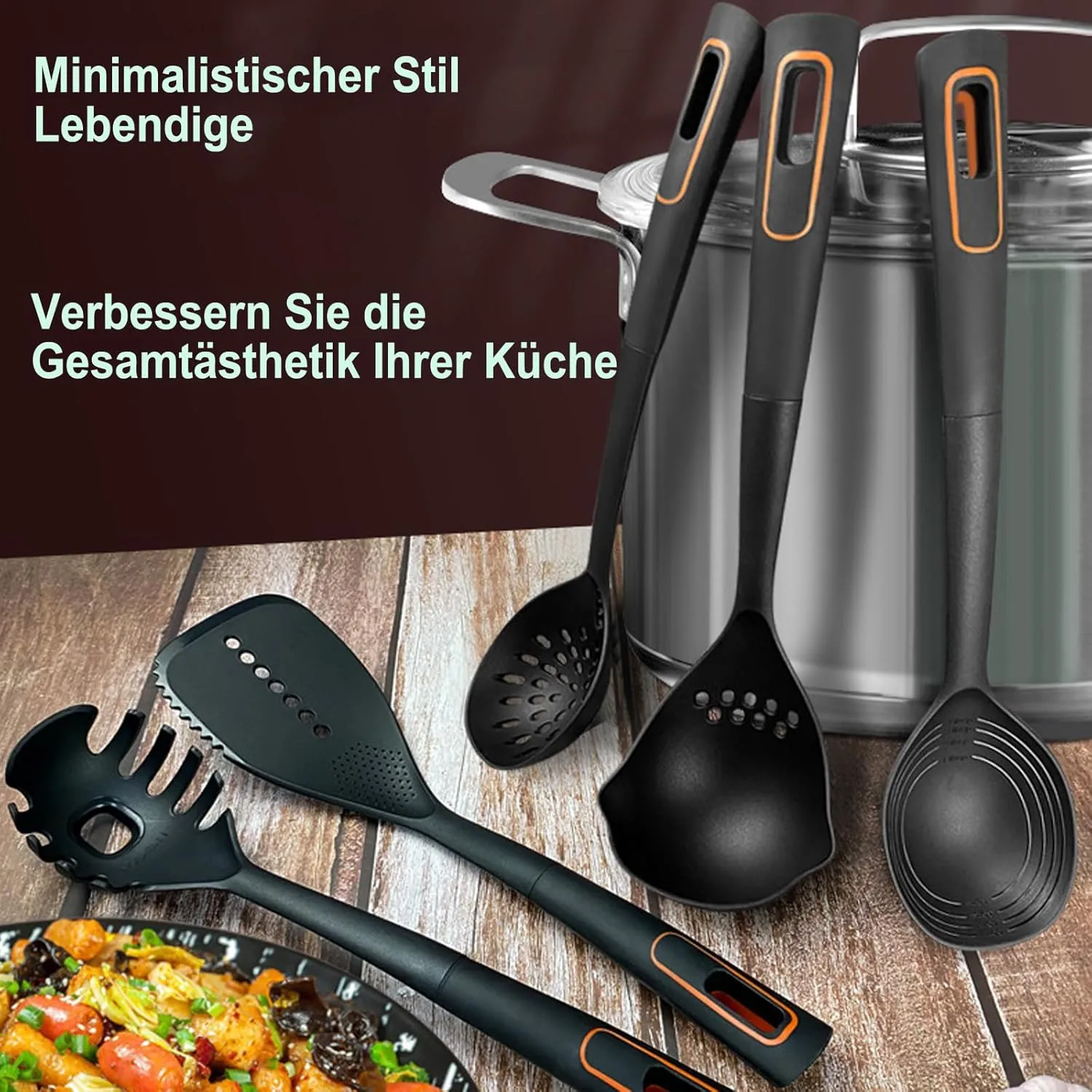 Kitchen Helper Set 9-Piece Soup Ladle Set Non-Slip Handle Non-Stick Cooking Set Kitchen Utensils Cooking Spoon Set Dishwasher Safe,Green