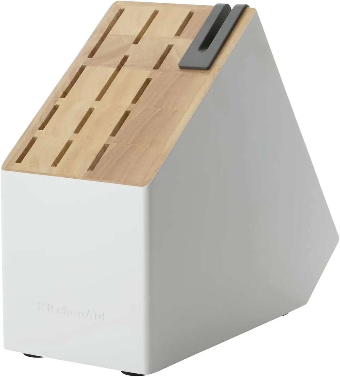KitchenAid Classic Slim Knife Block Set with Built-In Knife Sharpener, High Carbon Stainless Steel Kitchen Knives, Sharp Kitchen Knife Set with Block, 14-Piece, White