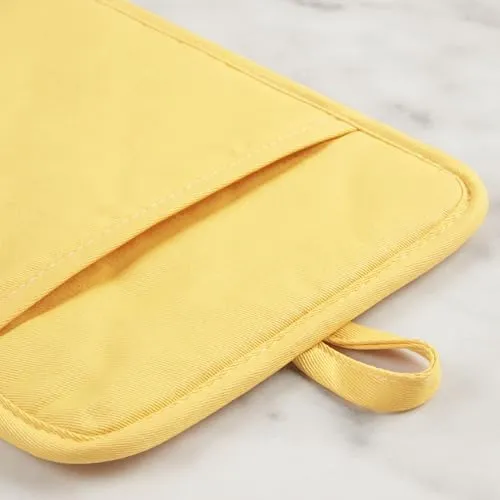 KITCHENAID Ribbed Soft Silicone Pot Holder 2-Pack Set, 7"x9", Butter Yellow