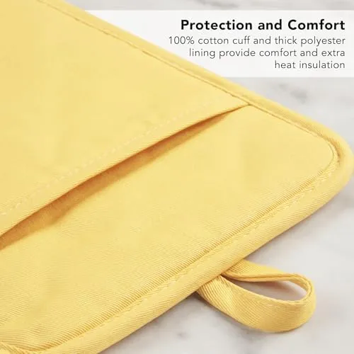 KITCHENAID Ribbed Soft Silicone Pot Holder 2-Pack Set, 7"x9", Butter Yellow