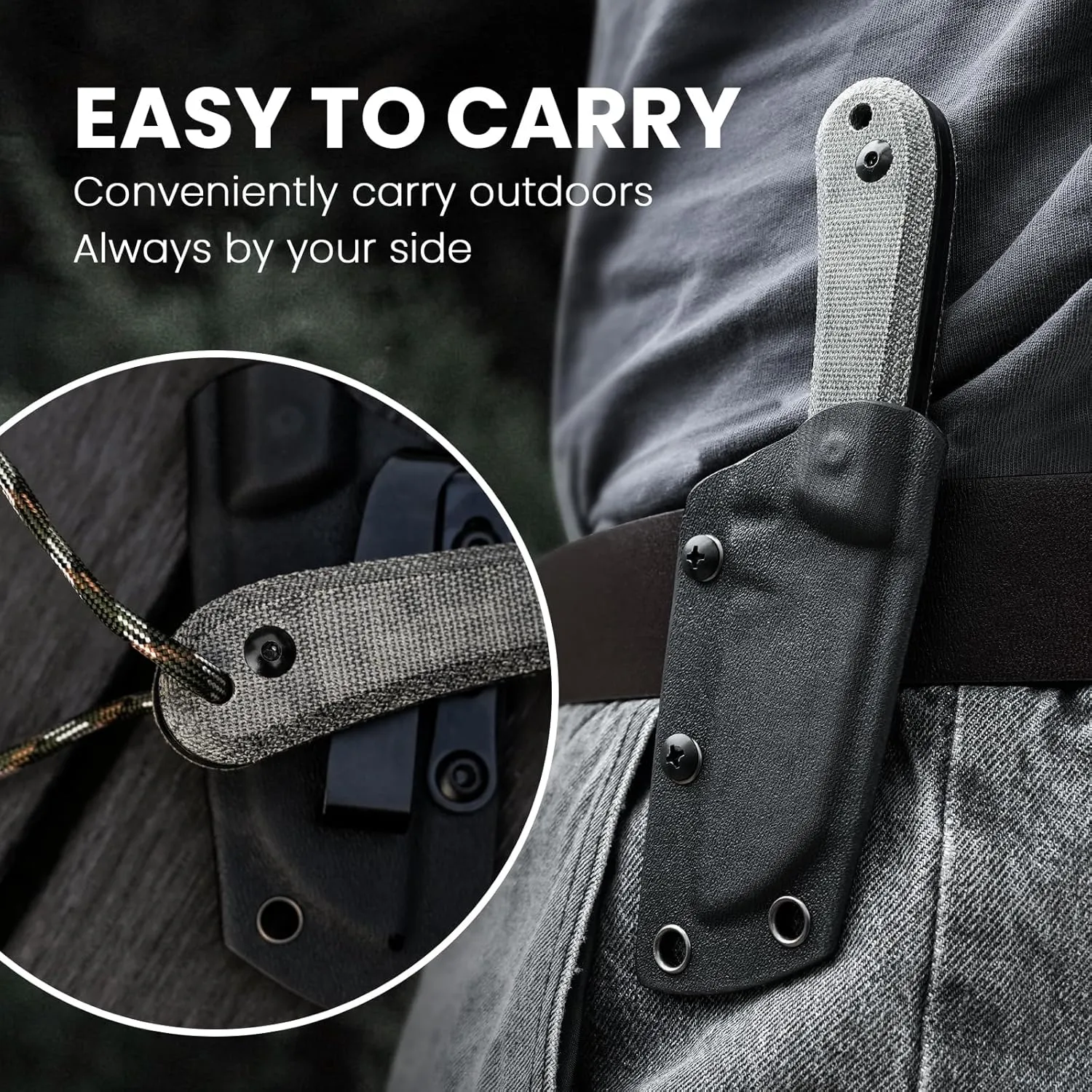 Kizer Deckhand Fixed Blade Hunting Knife with Sheath, D2 Blade Camping Knife G10 Micarta Handle Lightweight EDC Fixed Blade for Men Women Outdoor Enthusiasts, for Hunting Survival 1062A2