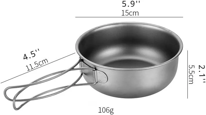 kkekos Titanium Frying Pan Outdoor Camping Titanium Skillet Lightweight Ti Pot