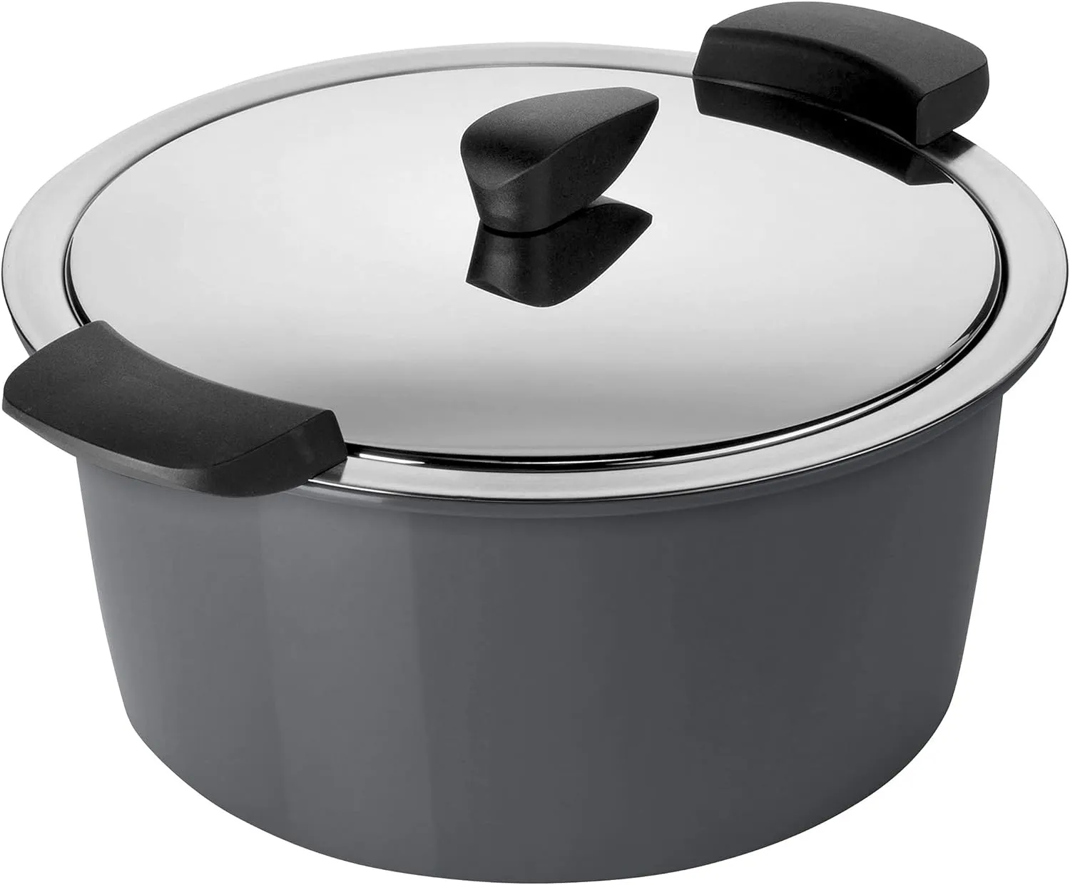 KUHN RIKON Hotpan Serving Casserole Pot, 3 Litre/22 cm, Grey, Stainless Steel