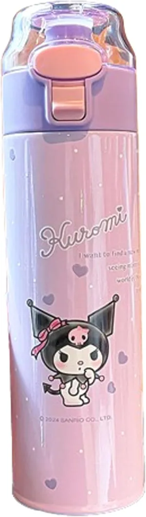 Kuromi Stainless Steel Insulated Water Bottle 480ml - Purple