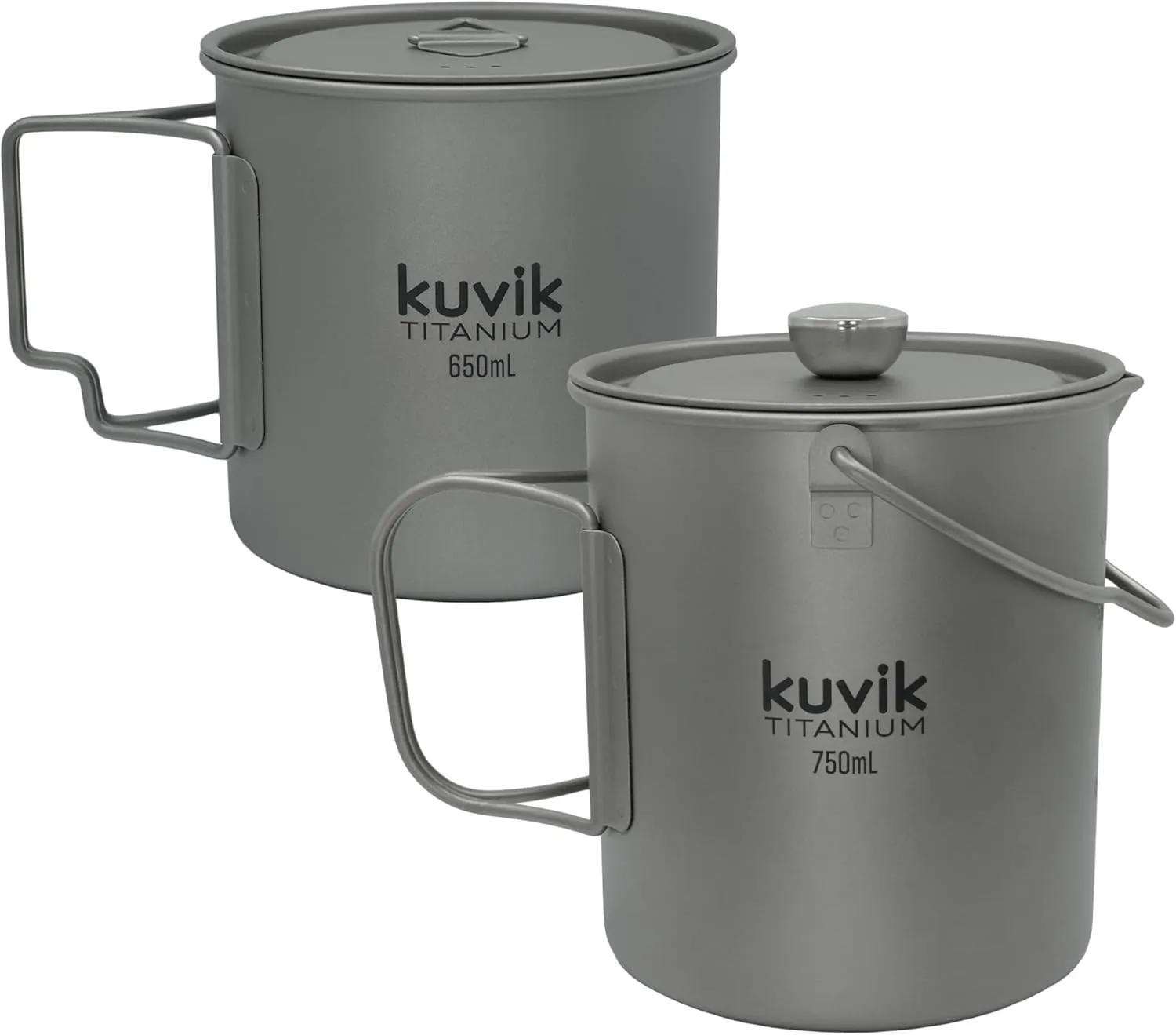 Kuvik 650ml (22 oz) Titanium Pot & 750ml (25.4 oz) Titanium French Press Bundle