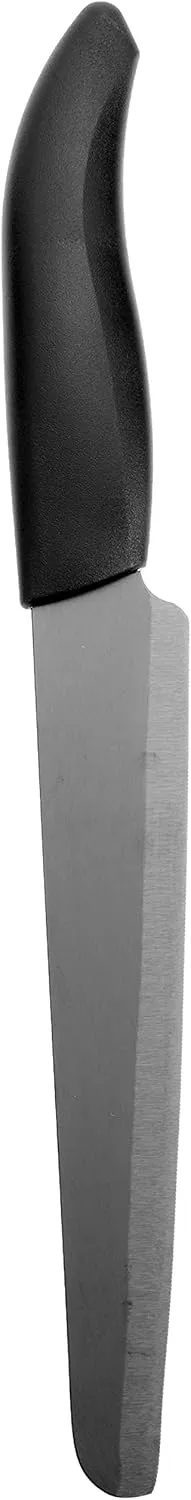 Kyocera Advanced Ceramic Revolution Series 7-inch Serrated Slicing/Bread Knife, Black Handle, Black Blade