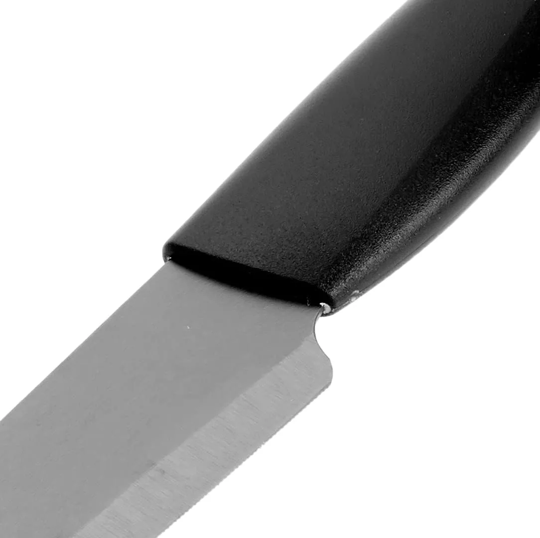 Kyocera Advanced Ceramic Revolution Series 7-inch Serrated Slicing/Bread Knife, Black Handle, Black Blade