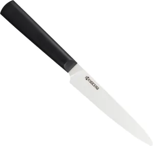 Kyocera INNOVATIONwhite 5" Ceramic Tomato Knife - White Z212 Micro Serrated Blade with Non-Slip Black Handle