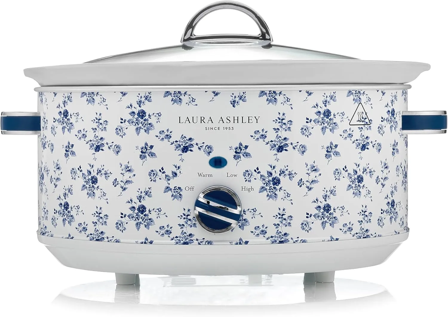 Laura Ashley Slow Cooker 6.8 Quart - Large Slow Cooker 6.8 QT for 8 to 10 People - Energy Efficient Slow Cookers with 3 Heat Settings - Dishwasher Safe Removeable Ceramic Crock & Tempered Glass Lid