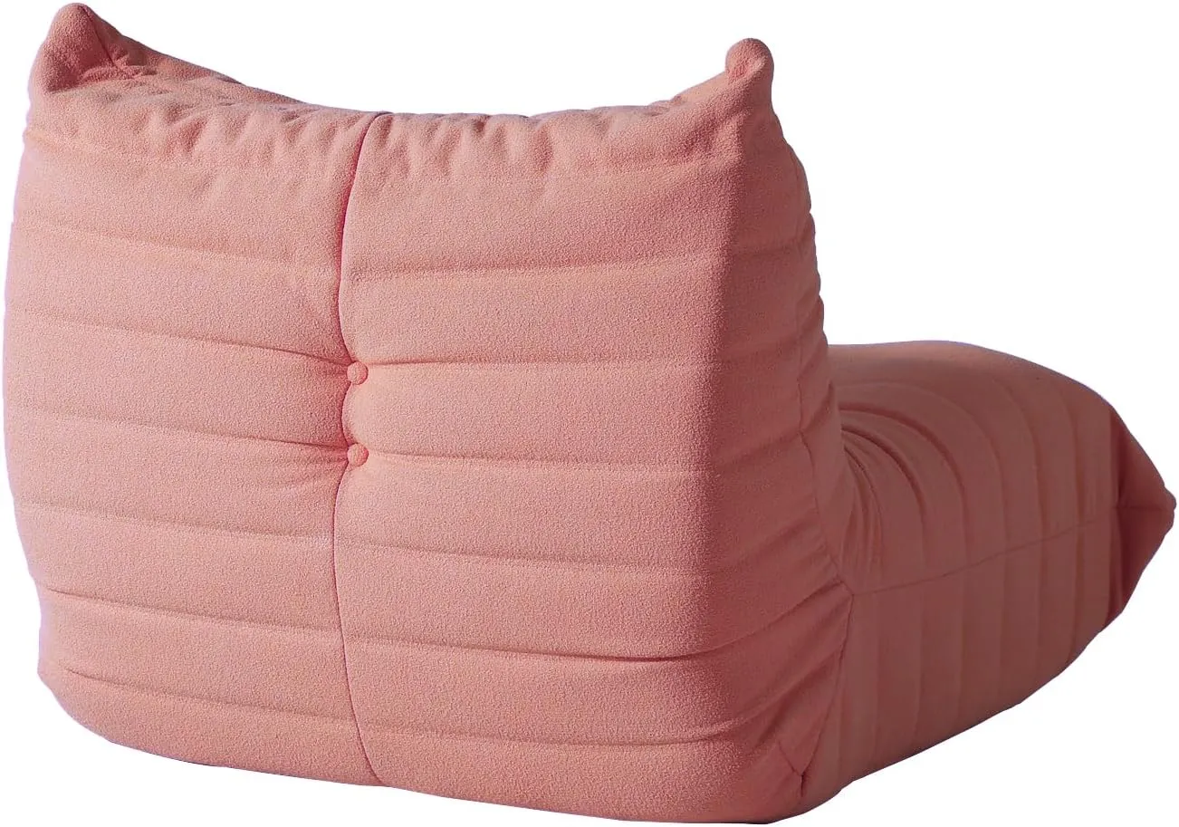 Lazy Floor Sofa, Fireside Chair,Teddy Velvet Sofa Bean Bag Couch, Lounge Accent Chair for Living Room Corner Bedroom Salon Office