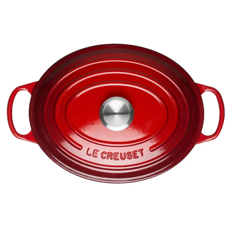 Le Creuset 27cm Signature Oval Wide Oven Pot in Cerise