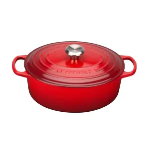 Le Creuset 27cm Signature Oval Wide Oven Pot in Cerise