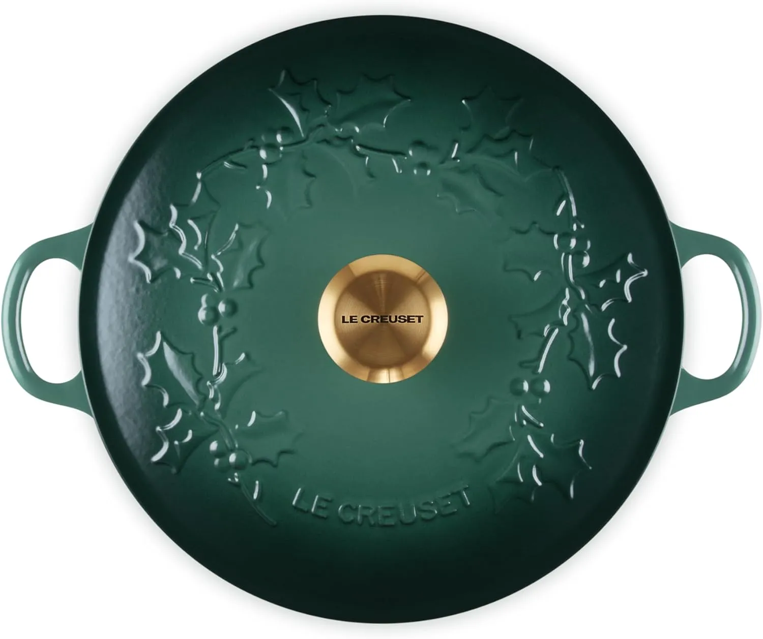 Le Creuset Enameled Cast Iron Holly Collection Soup Pot, 4.5 qt., Artichaut with Gold Knob