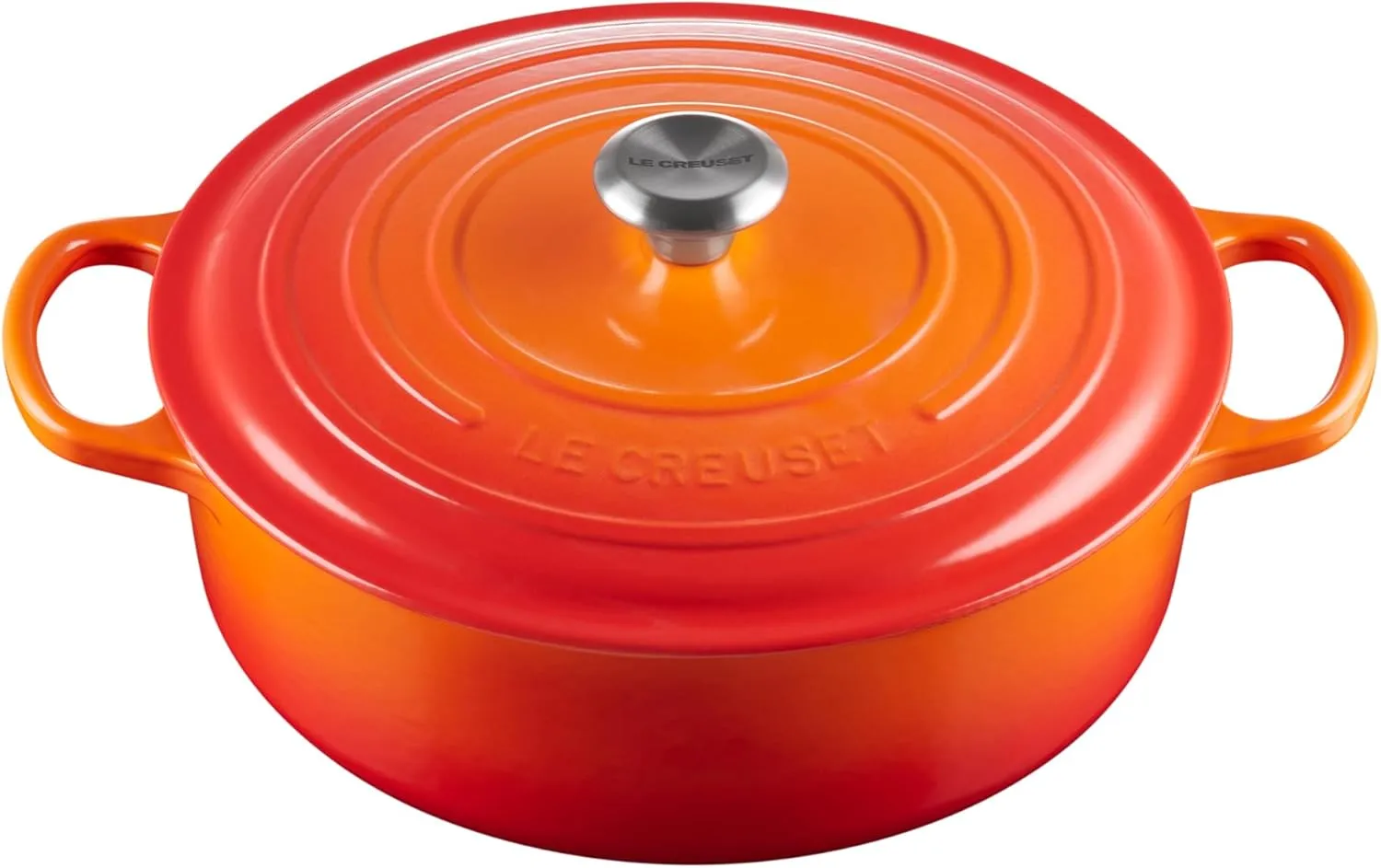 Le Creuset Enameled Cast Iron Signature Round Wide Dutch Oven, 6.75 qt., Flame
