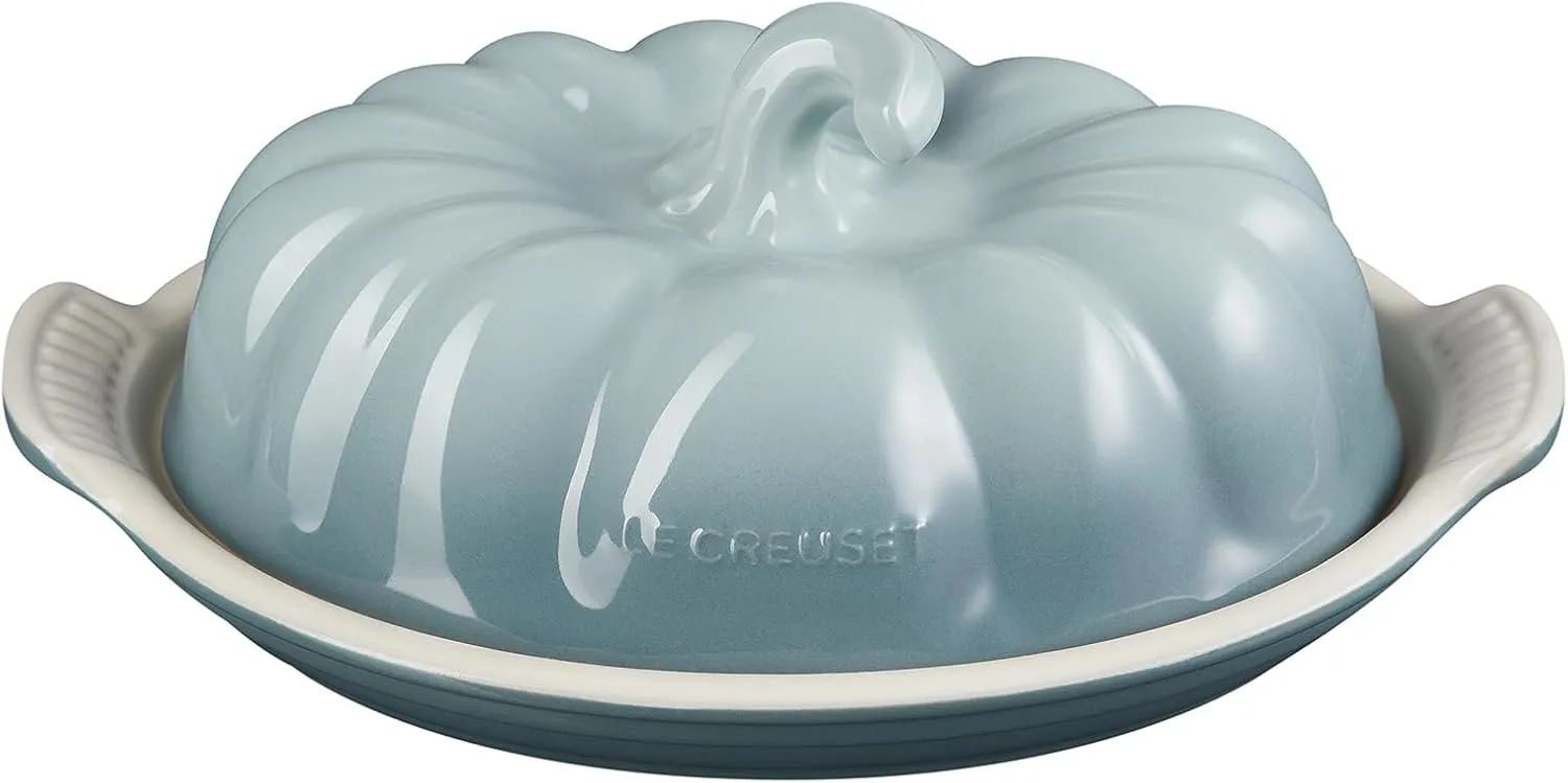 Le Creuset Stoneware Pumpkin Butter Dish, Sea Salt