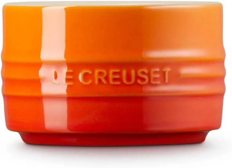 Le Creuset Stoneware Round Straight Wall Ramekin, 6.75oz., Flame