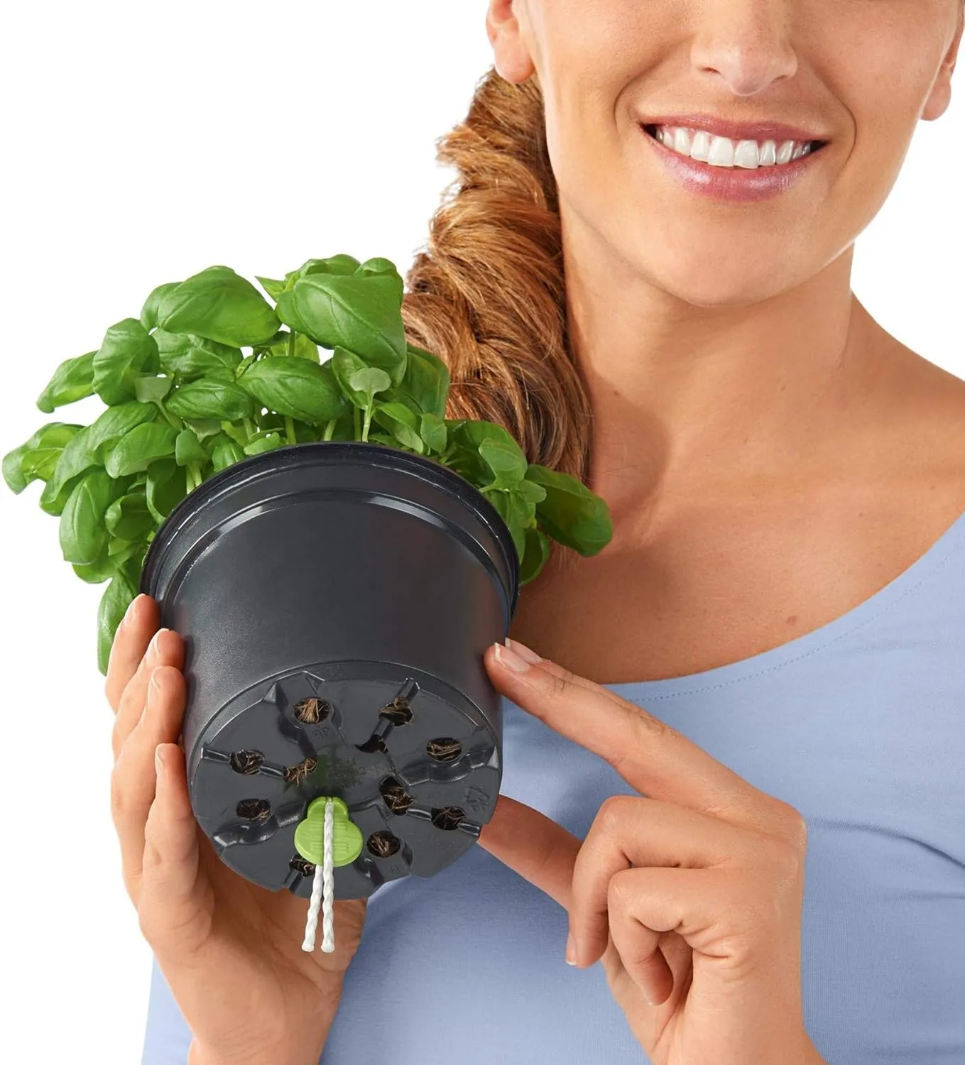 Lechuza 13380 Mini Cube Self-Watering Planter for Indoor and Outdoor Use, 5.25" x 5.25" x 5.25", White