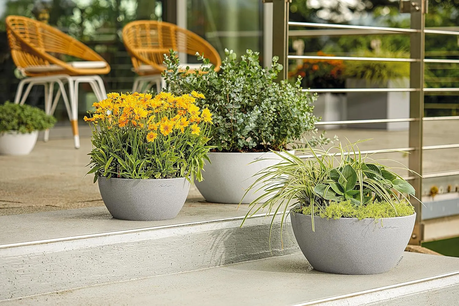 Lechuza 13847 Cubeto Color Bowl 40 Self-Watering Planter for Indoor and Outdoor Use, 15.75" Diameter x 7", White