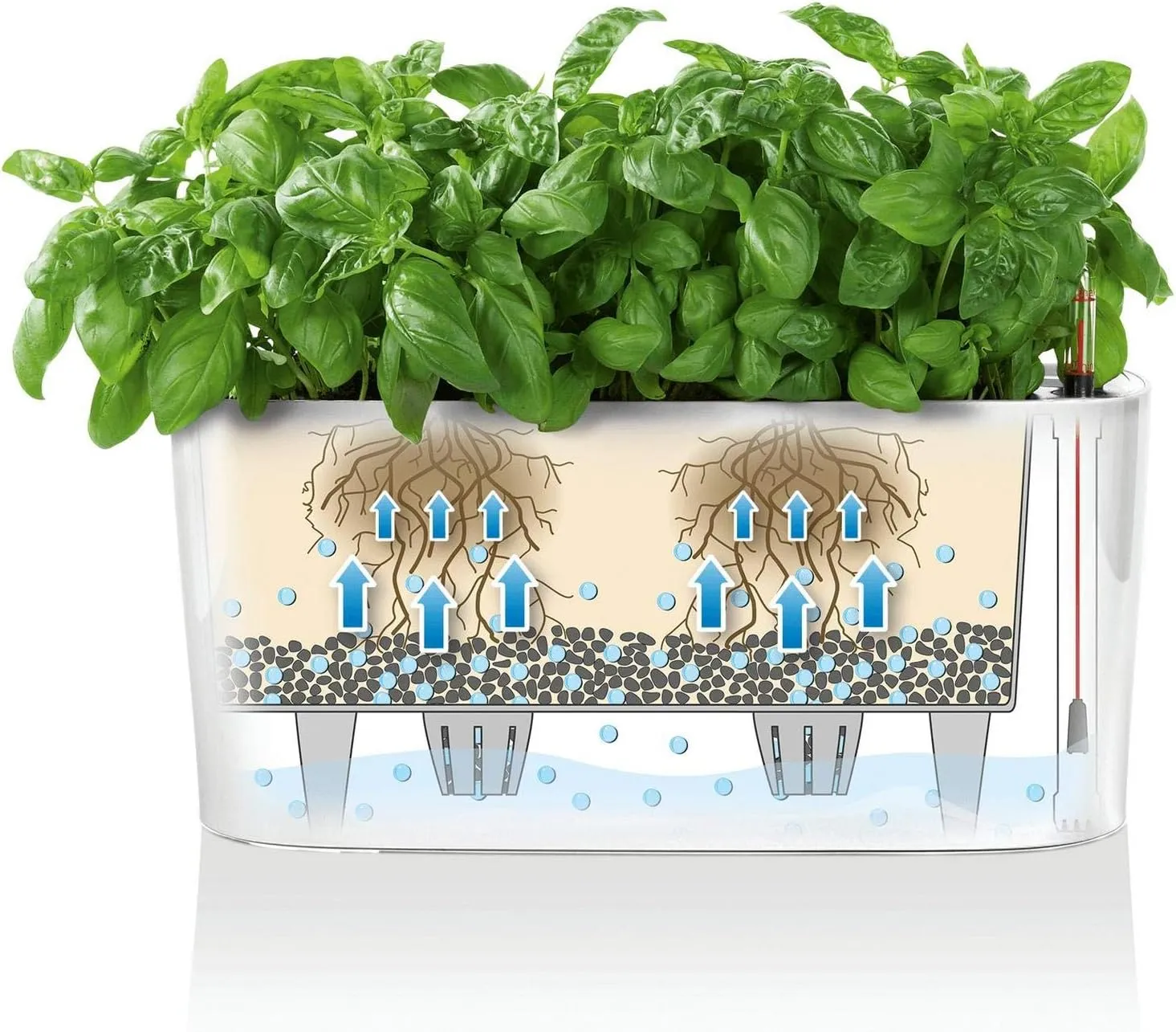 Lechuza 15466 Delta 10 Self-Watering Garden Planter, Taupe High Gloss