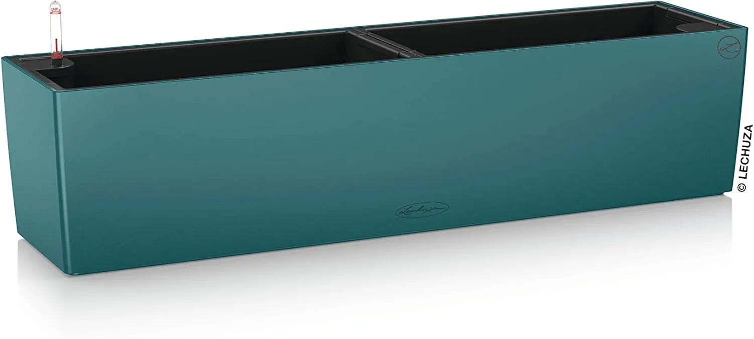 Lechuza Plant Pot with sub-Irrigation System, Petrol Blue