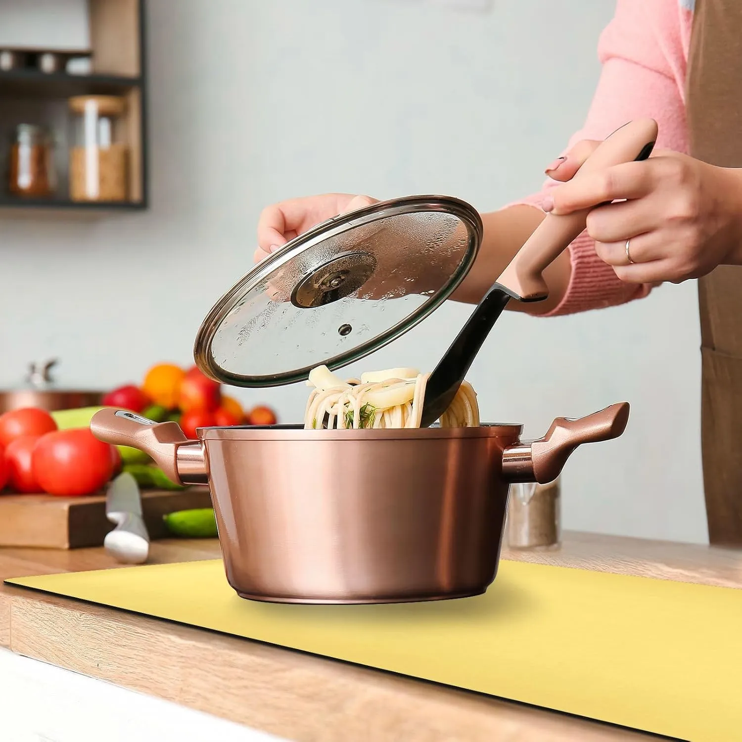 Lemon Yellow Trivet Table Runner for Kitchen Countertops Hot Pots Pans Heat Resistance Pot Holders Anti-Slip Hot Pad Mats 11.8 * 39.4 Inches