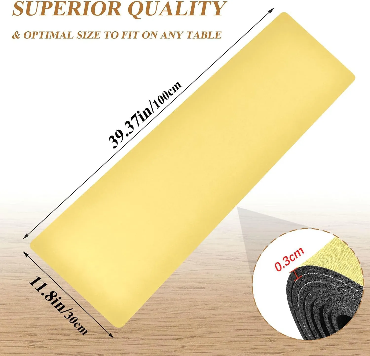 Lemon Yellow Trivet Table Runner for Kitchen Countertops Hot Pots Pans Heat Resistance Pot Holders Anti-Slip Hot Pad Mats 11.8 * 39.4 Inches
