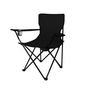 Levede Camping Chairs Folding Arm Foldable Black-QLD_Metro