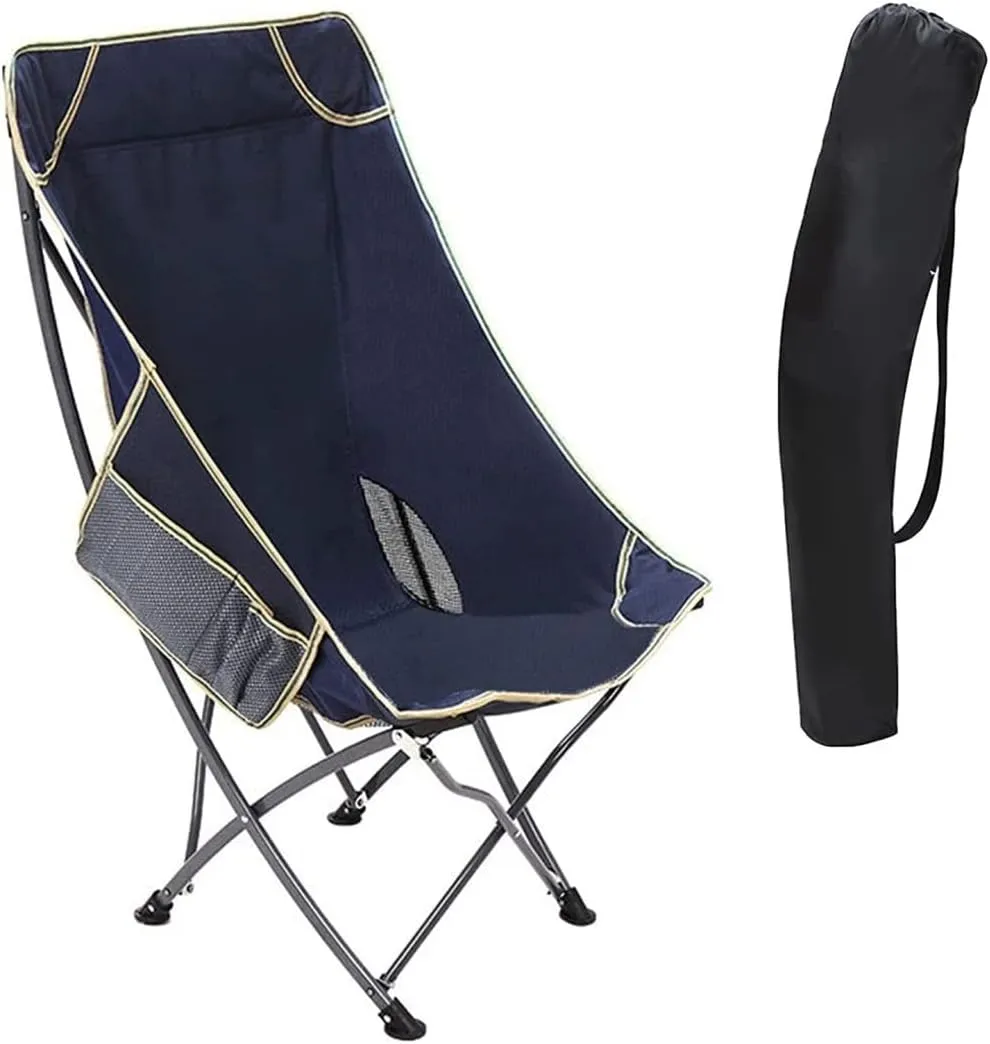 Lightweight Camping Chair Ultralight Folding Camping Chair with Backrest Leisure Beach Seat with Mesh External Hanging Bag Portable Backpack Chair Outdoor Hiking (Color : A)