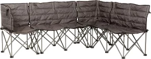 Lippert Campfire Folding Sectional Couch - Dark Grey, High-Loft, Foldable Sofa, Customizable, Expandable Size, Power Coated Steel Frame, Durable 600D Outdoor Polyester Fabric, 2022120590