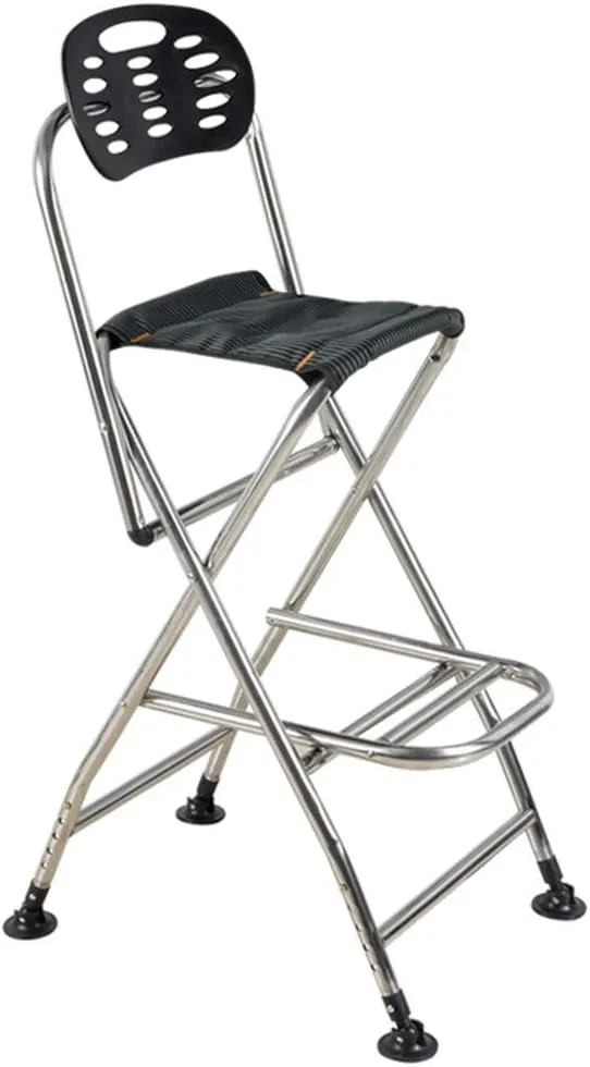 LKP Outdoor Folding Chair Camping High Back Chair Garden Beach Tall Chair with Footrest Adjustable Height Portable Patio Fishing Chair