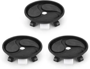 Looca Plant Caddy with Wheels and Drainage Tray, 13”Rolling Plant Stand Flower Pot Mover, Planter Caddies Round Plant Dolly for Heavy Duty Planter, 3 Pack, Bearing 120 lbs (Black)