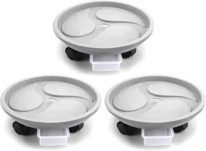 Looca Plant Caddy with Wheels and Drainage Tray, 13”Rolling Plant Stand Flower Pot Mover, Planter Caddies Round Plant Dolly for Heavy Duty Planter, 3 Pack, Bearing 120 lbs (Grey)