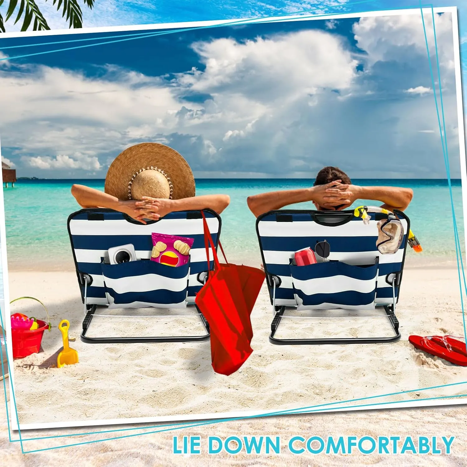 Lounge Chair, Sunbathing Recliner with 5 Position Adjustable, Oxford Cloth Folding Tanning Chair, Portable Patio Chaise, Lightweight Beach Mat for Beach Sunbathing Pool Camping Lawn (Stripe)