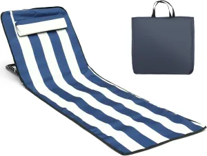 Lounge Chair, Sunbathing Recliner with 5 Position Adjustable, Oxford Cloth Folding Tanning Chair, Portable Patio Chaise, Lightweight Beach Mat for Beach Sunbathing Pool Camping Lawn (Stripe)