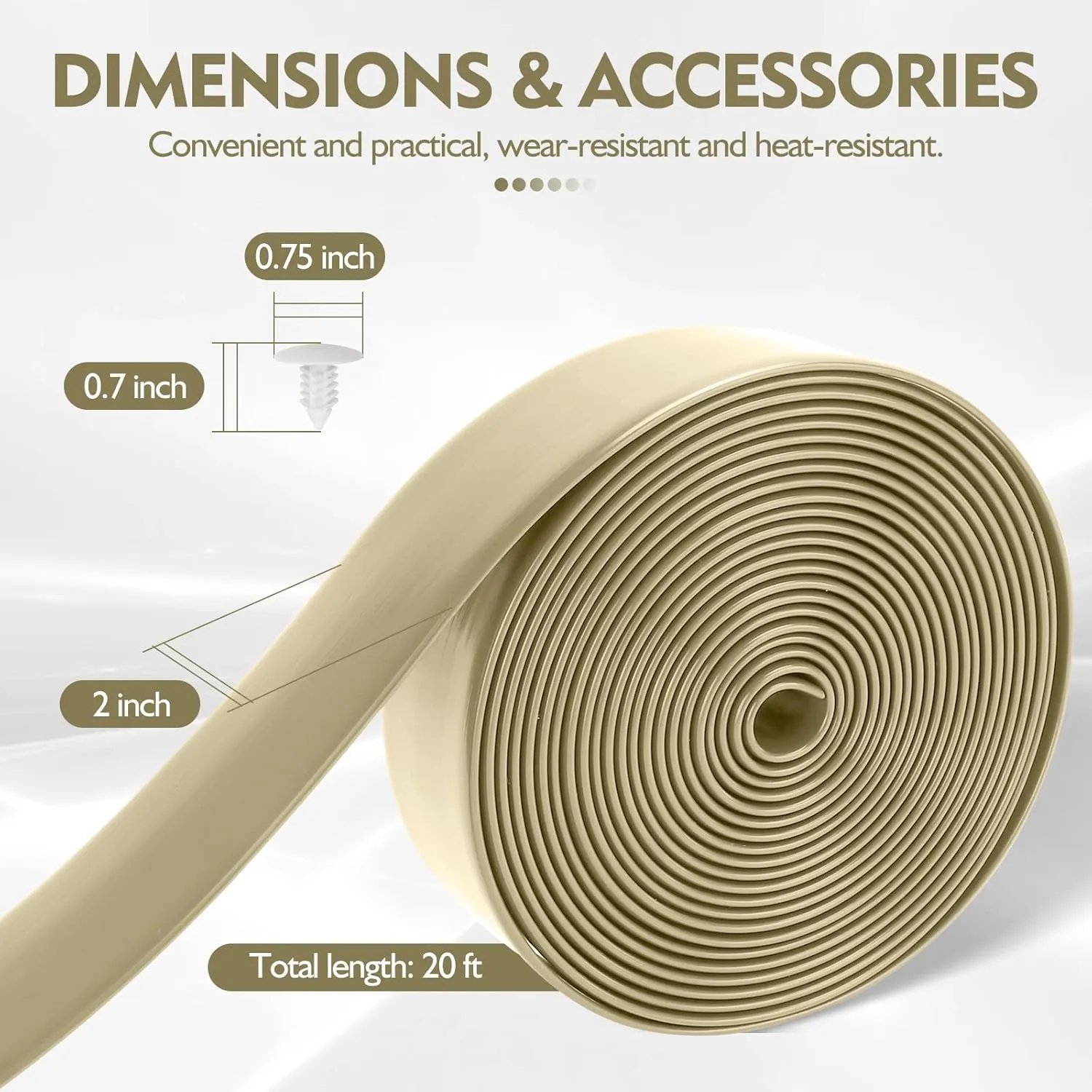 LukLoy 2" Wide 20ft Long Vinyl Straps for Patio Chairs Repair DIY   20 Rivets, Replacement Straps for Lawn Chairs Patio Garden Balcony Outdoor Lounge Dining Furniture Repair, Driftwood